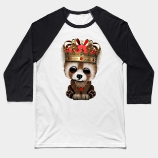 Cute Red Panda Wearing Crown Baseball T-Shirt